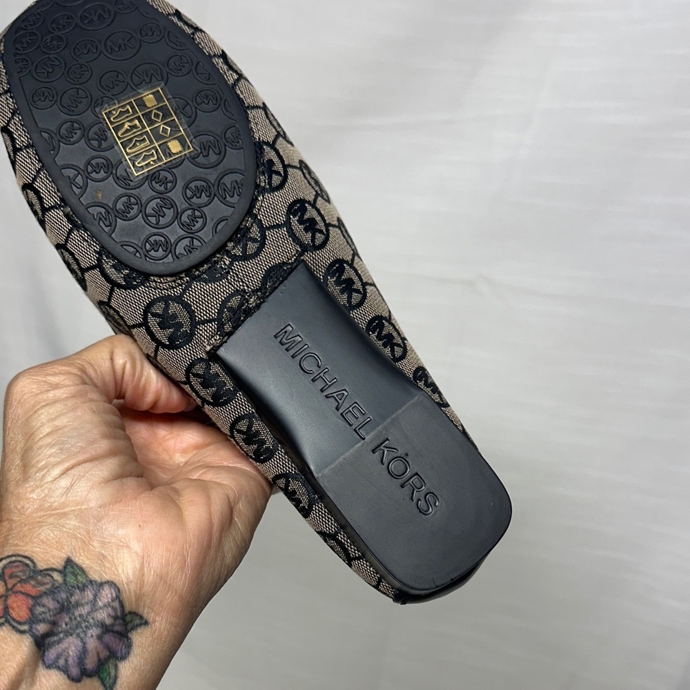 Michael Kors Black and Tan Patterned Loafers - Picture 8 of 12